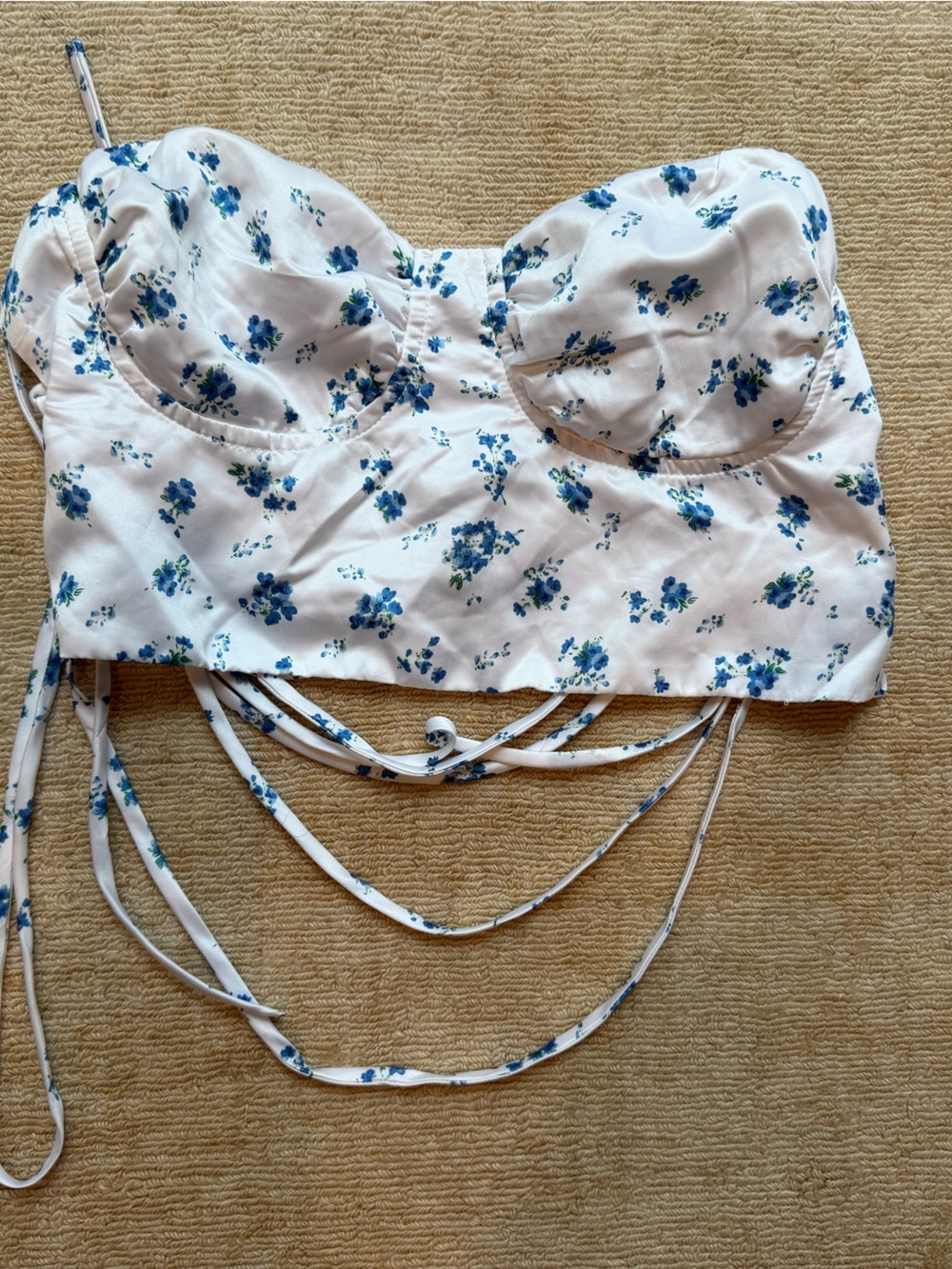 Princess Polly Floral One-Piece in White and Blue